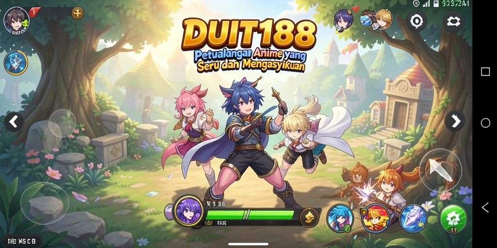 Screenshot DUIT188 menunjukkan petualangan seru dengan karakter Anime.
