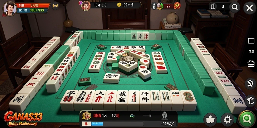 Screenshot gameplay menunjukkan tantangan seru Mahjong di GANAS33.