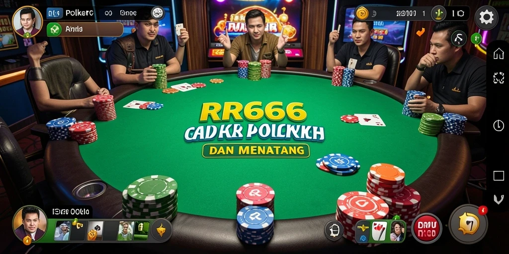 Screenshot gameplay RR666 dengan suasana permainan Poker yang menegangkan.