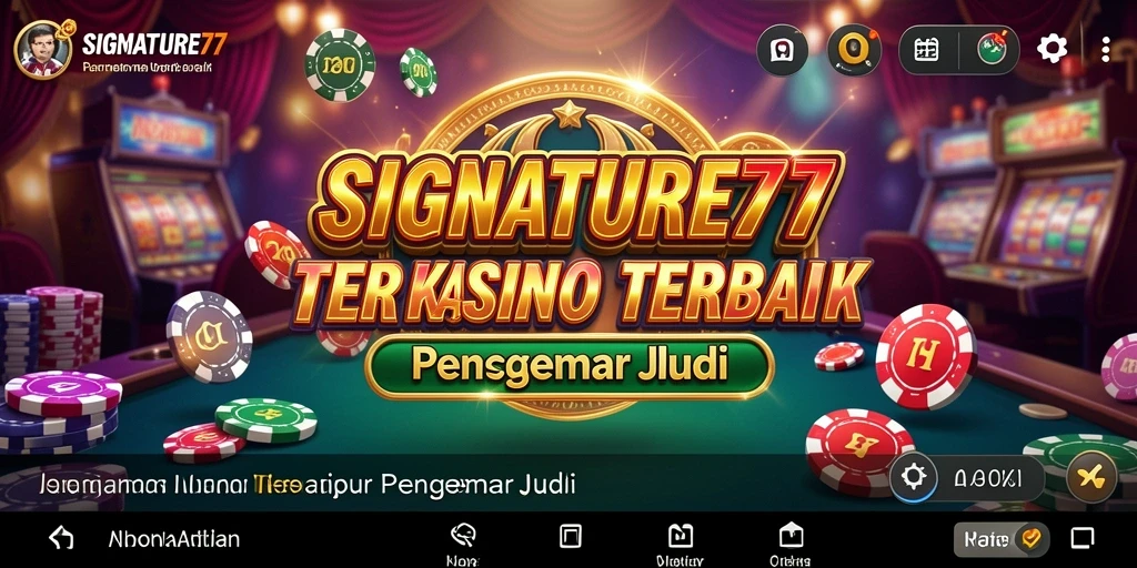 Screenshot SIGNATURE77 menunjukkan gameplay menarik dalam suasana Kasino.