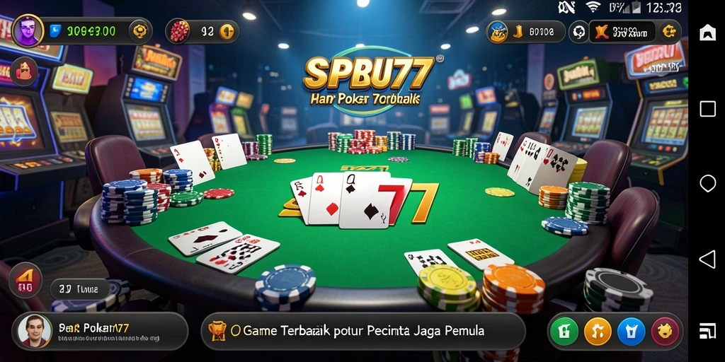Screenshot permainan SPBU77 menunjukkan suasana Poker yang seru dan kompetitif.